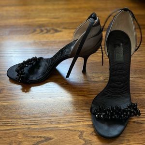 Gucci Black Beaded Strappy Sandal